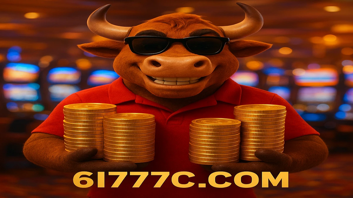 6L777-এ Fortune Ox গেমের শক্তিশালী মাসকটটি, সানগ্লাস পরা এক কুল বুল, সোনার কয়েনের স্তূপগুলো ধারণ করে একটি প্রাণবন্ত গেমিং প্ল্যাটফর্ম সেটিং-এ দাঁড়িয়ে আছে।
